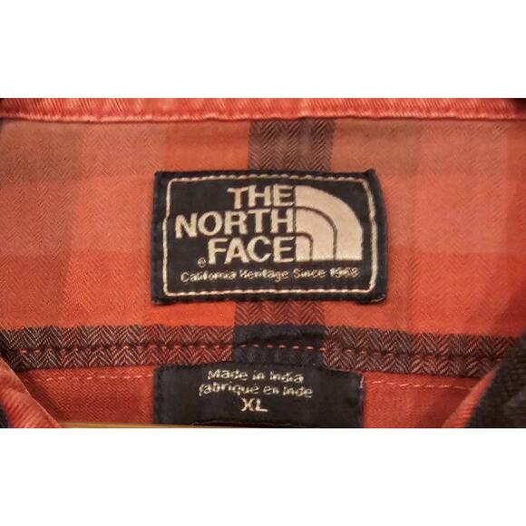 The North Face Shirt Mens XL Red Clay Striped Long Sleeve Wedge Wood Rugby Polo - Picture 5 of 10